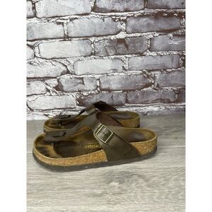 Birkenstock Gizeh Bronze Brown Leather Thong Strap Sandals Women Sz 37EU/6.5M US